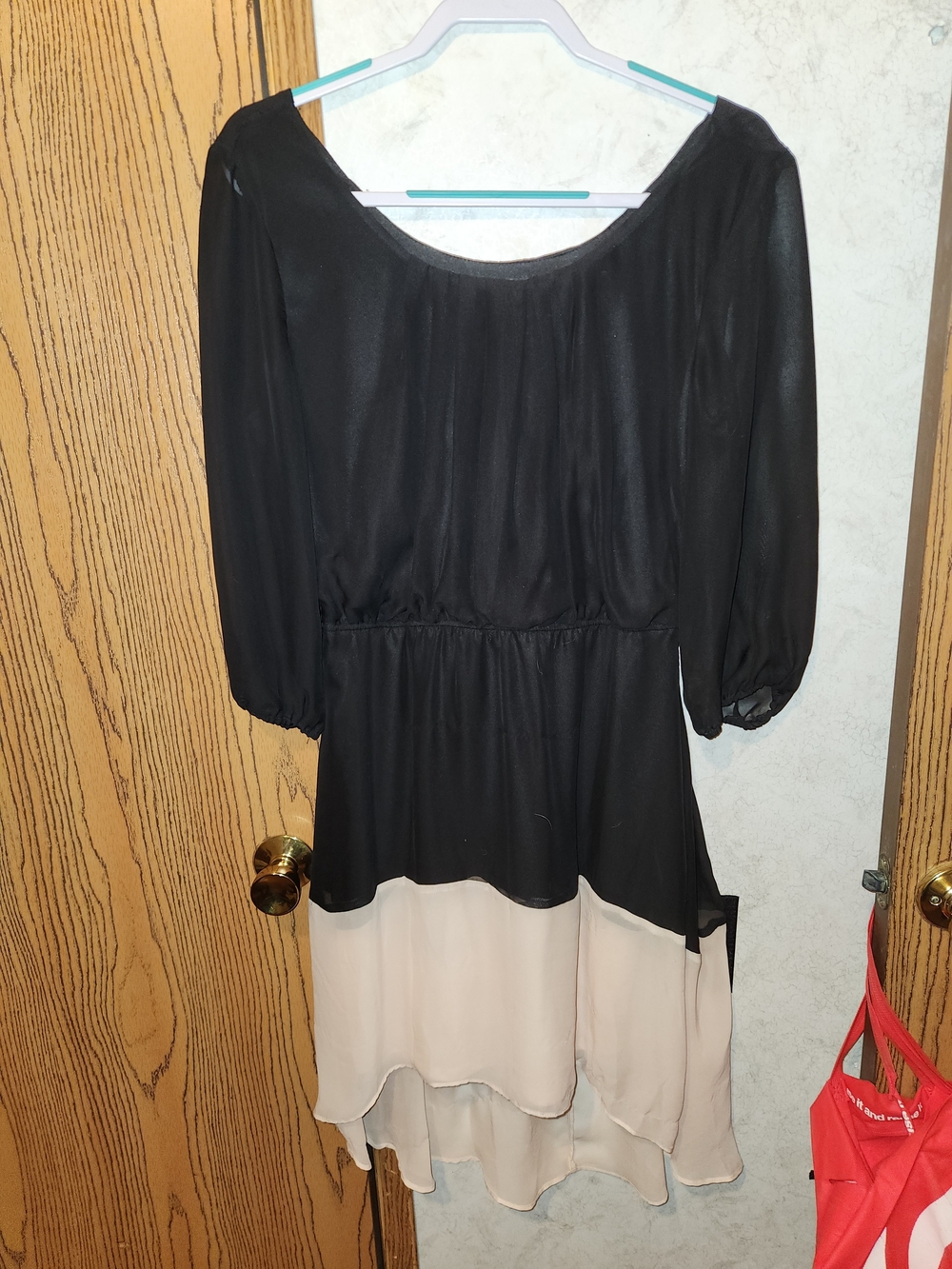 Love Reign Black Pleated Chiffon Top
